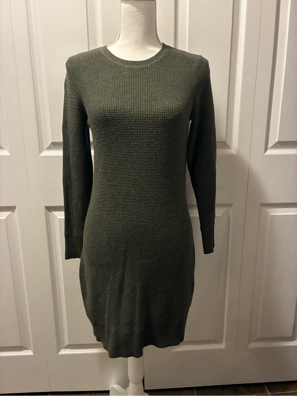 a new day Olive Green Long Sleeve Knit Sweater Dress